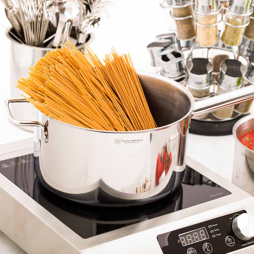 Met Lux 6 qt Stainless Steel Sauce Pan - Induction Ready, Dual Handle - 1 count box