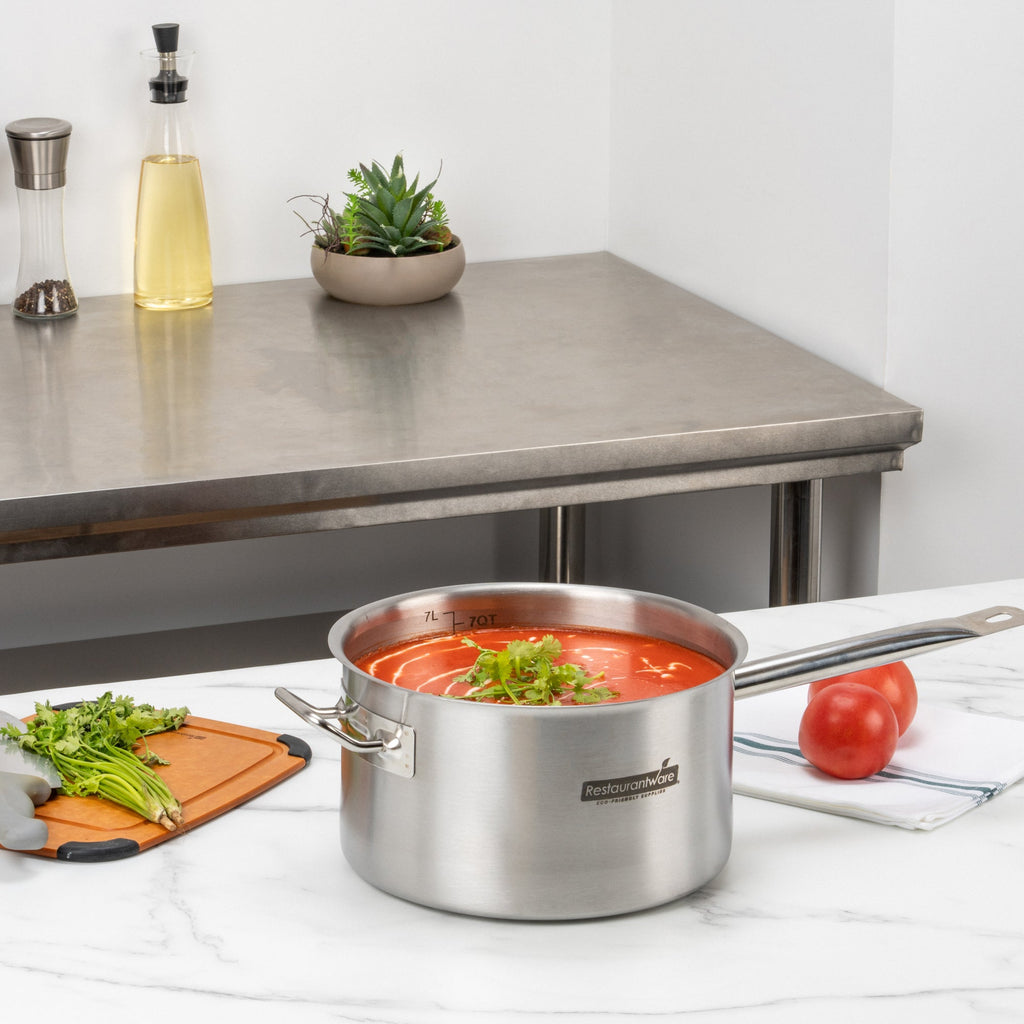 Met Lux 7.5 qt Stainless Steel Sauce Pan - Induction Ready, Dual Handle - 1 count box
