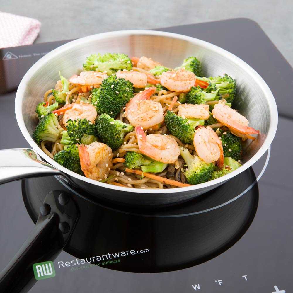 Met Lux Round Stainless Steel 8" Fry Pan - Induction Ready - 1 count box