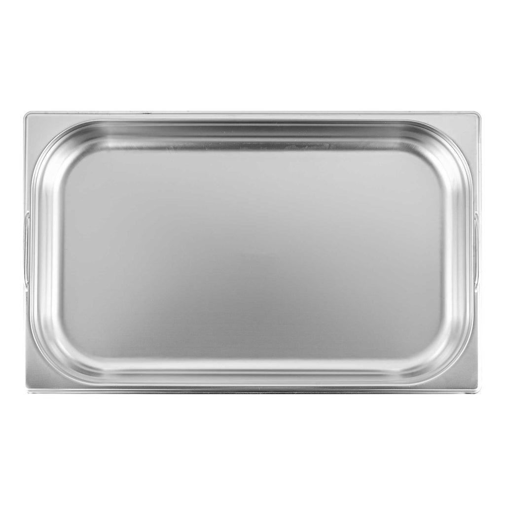 Met Lux Rectangle Stainless Steel Full Size Steam Table Pan 2.5 Inch Deep - Anti Jam, Collapsible Handles - 1 count box