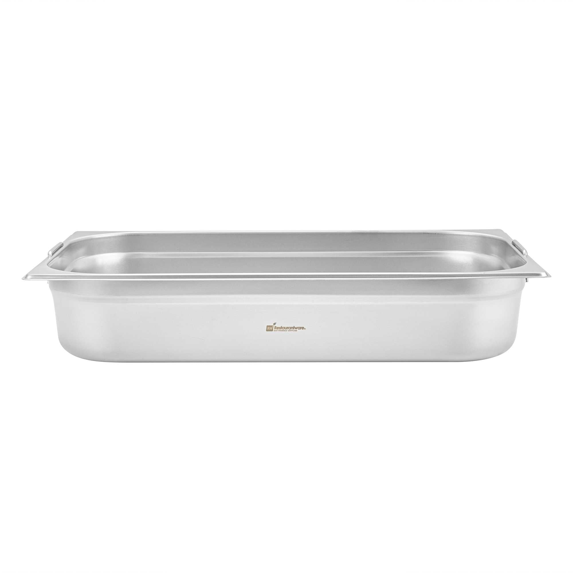 Met Lux Rectangle Stainless Steel Full Size Steam Table Pan 4 Inch Deep - Anti Jam, Collapsible Handles - 1 count box