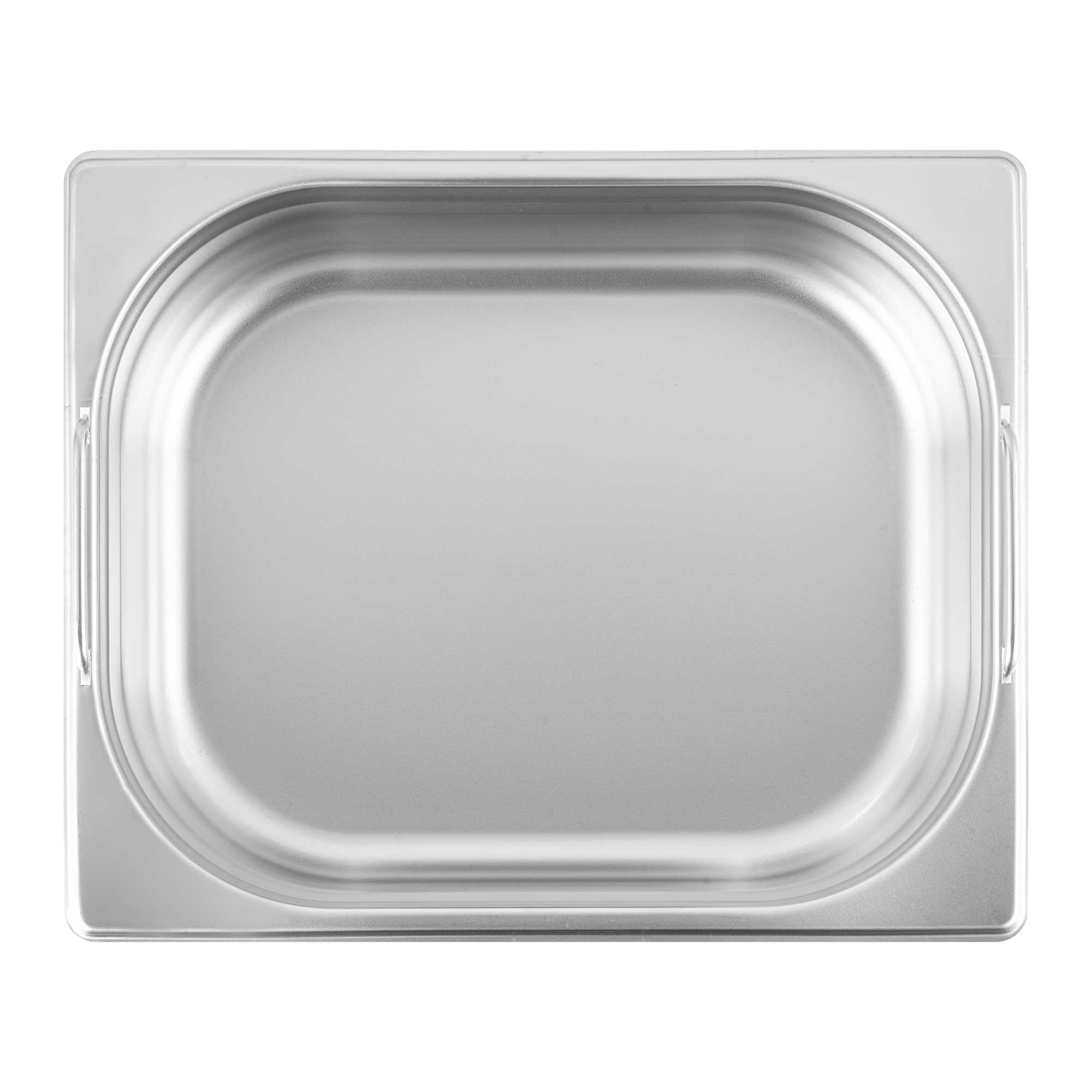 Met Lux Rectangle Stainless Steel 1/2 Size Steam Table Pan 4 Inch Deep - Anti Jam, Collapsible Handles - 1 count box