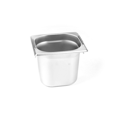 Met Lux Rectangle Stainless Steel 1/6 Size Steam Table Pan - Anti Jam, Collapsible Handles - 1 count box