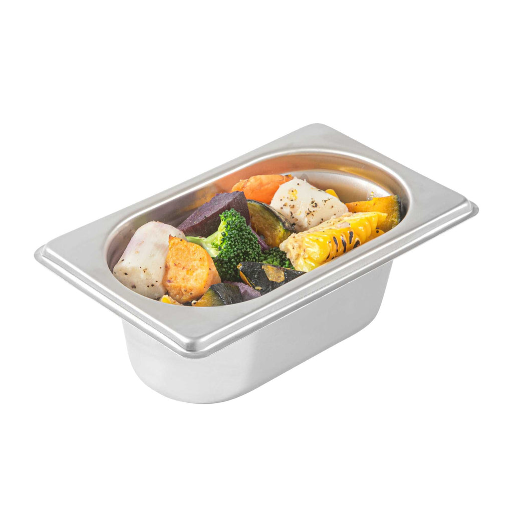 Met Lux Rectangle Stainless Steel 1/9 Size Steam Table Pan 2.5 Inch Deep - Anti Jam - 1 count box
