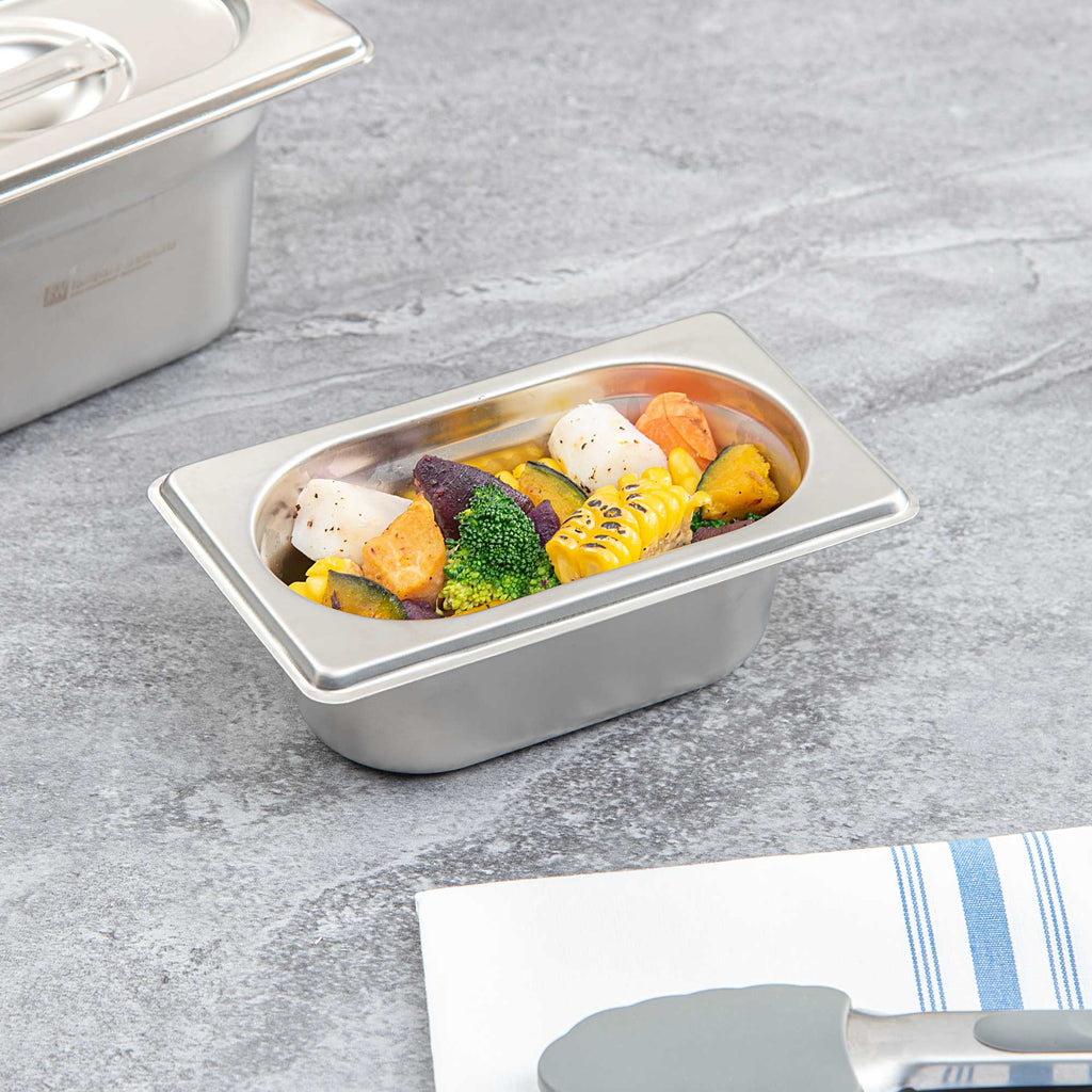 Met Lux Rectangle Stainless Steel 1/9 Size Steam Table Pan 2.5 Inch Deep - Anti Jam - 1 count box