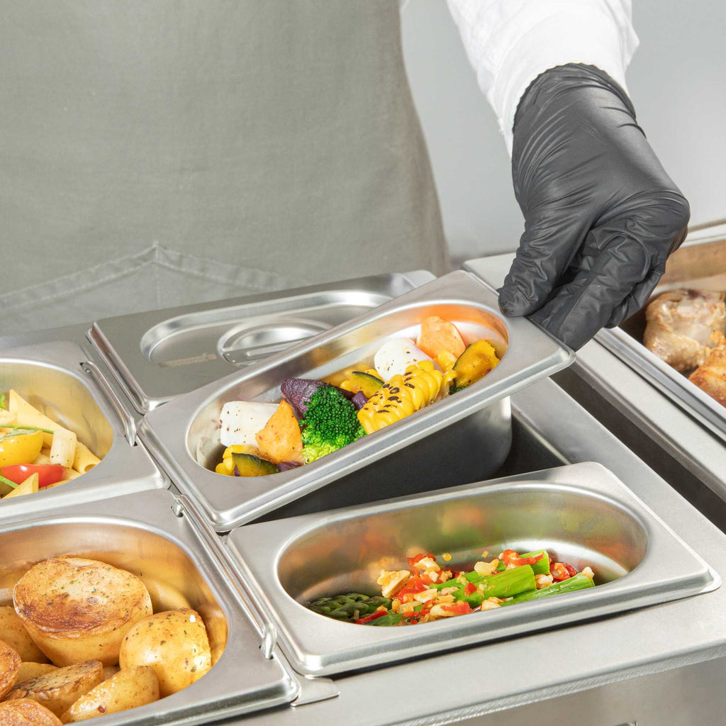 Met Lux Rectangle Stainless Steel 1/9 Size Steam Table Pan 2.5 Inch Deep - Anti Jam - 1 count box