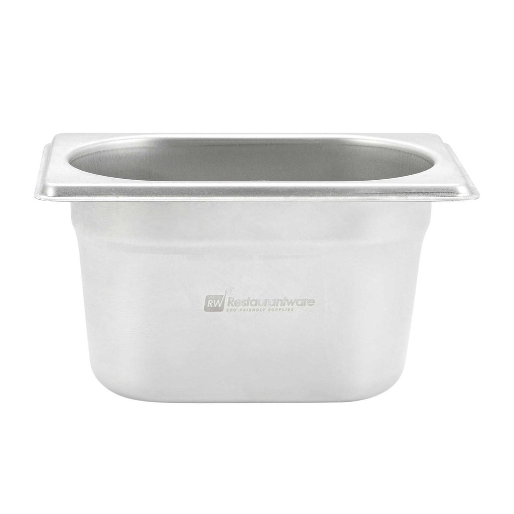 Met Lux Rectangle Stainless Steel 1/9 Size Steam Table Pan 4 Inch Deep - Anti Jam - 1 count box