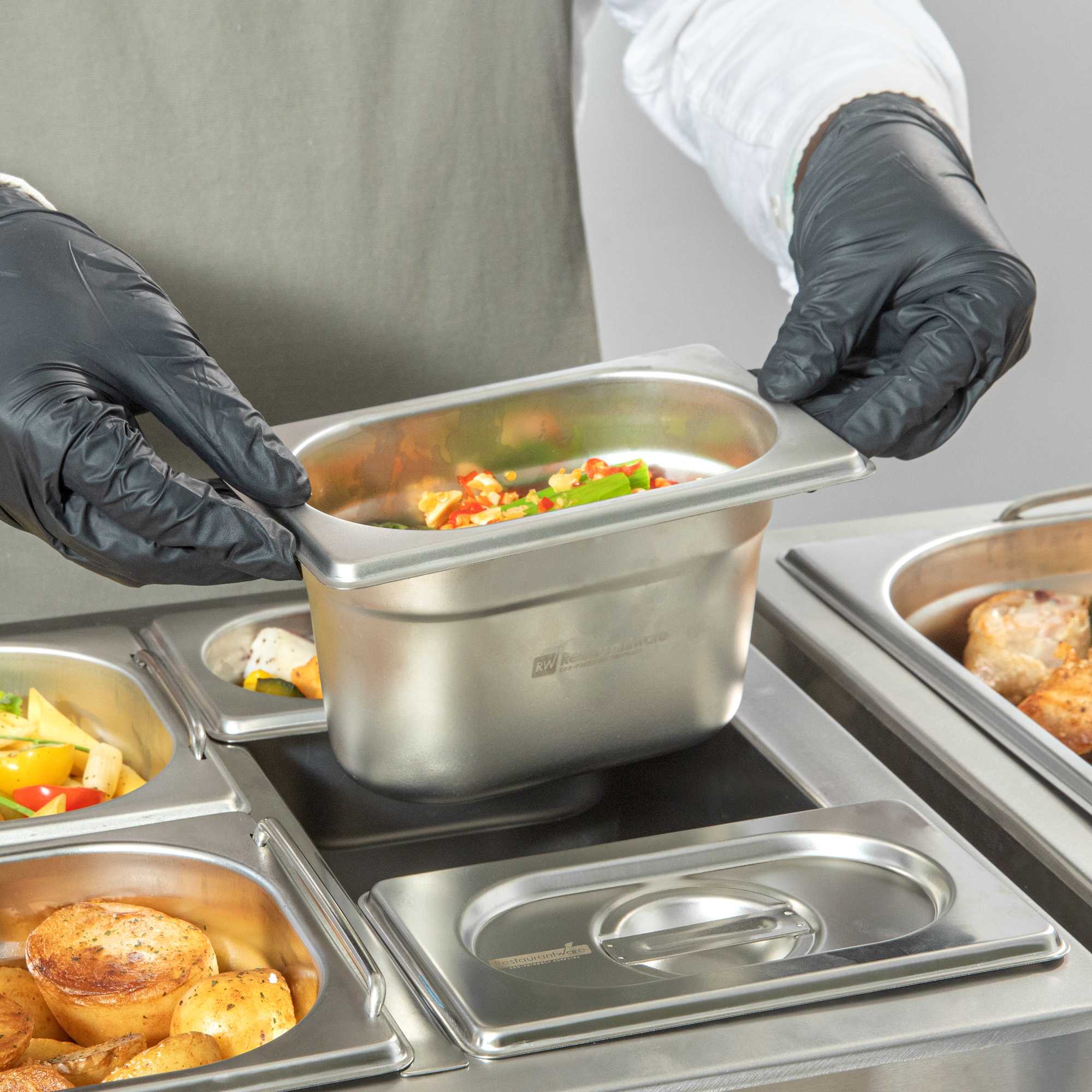 Met Lux Rectangle Stainless Steel 1/9 Size Steam Table Pan 4 Inch Deep - Anti Jam - 1 count box