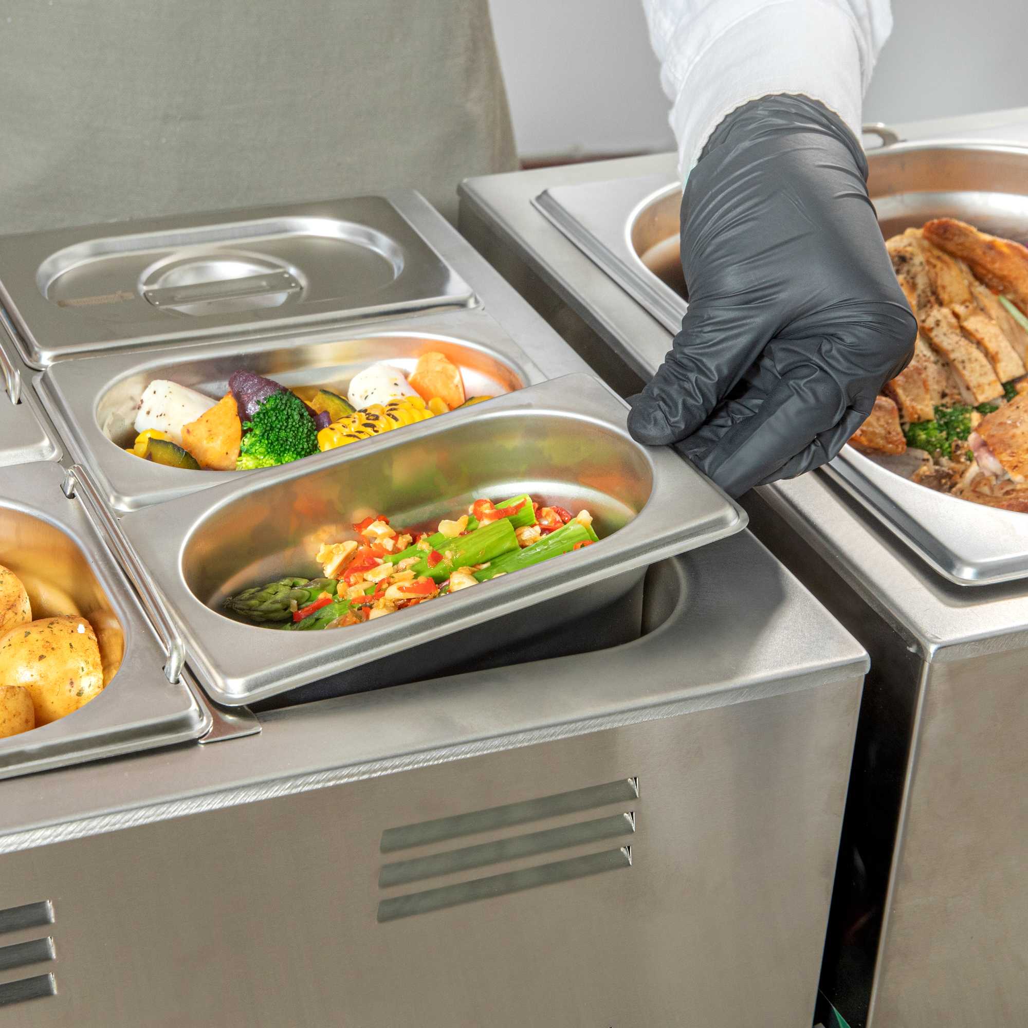 Met Lux Rectangle Stainless Steel 1/9 Size Steam Table Pan 4 Inch Deep - Anti Jam - 1 count box