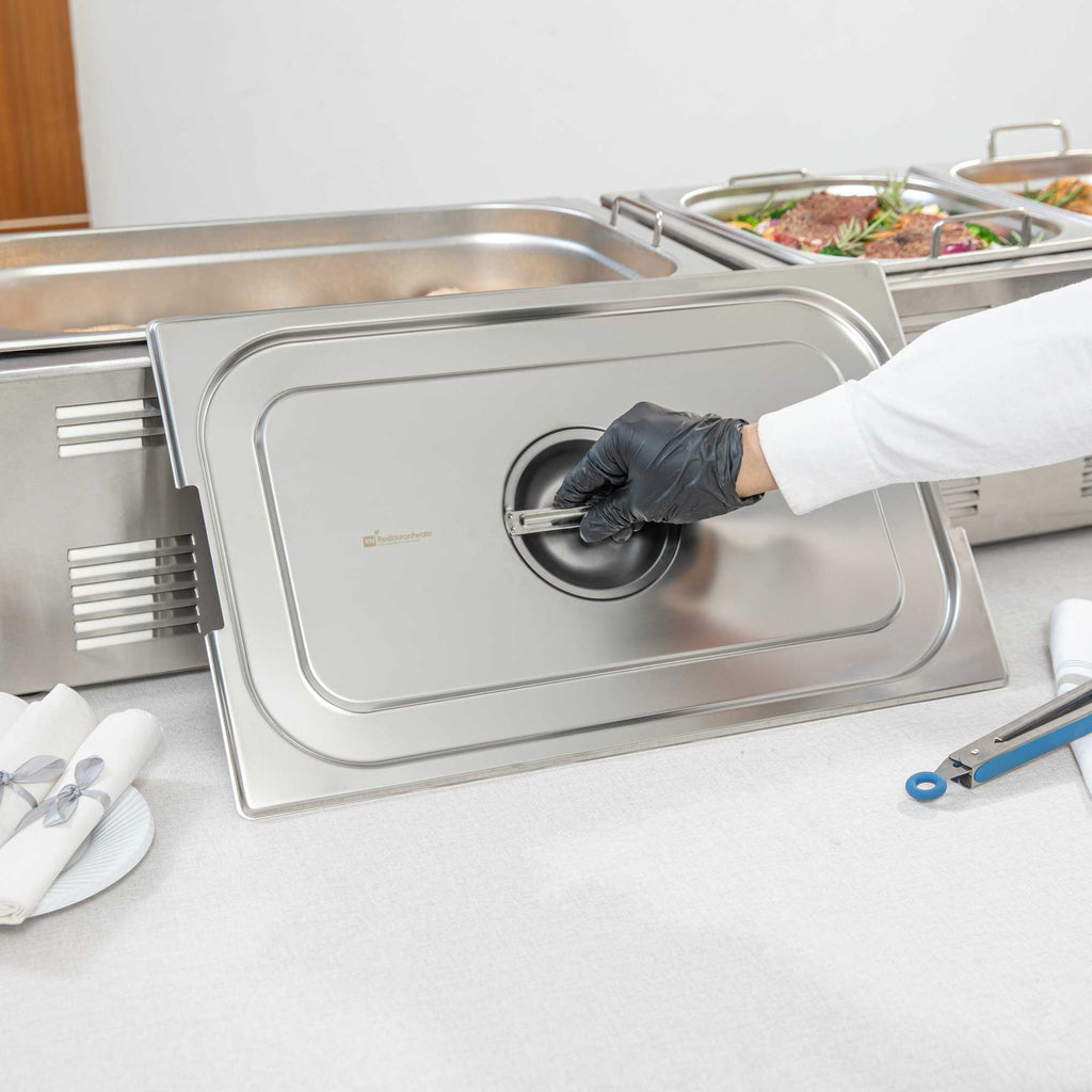 Met Lux Rectangle Stainless Steel Lid - Fits Full Size Steam Table Pan - 1 count box