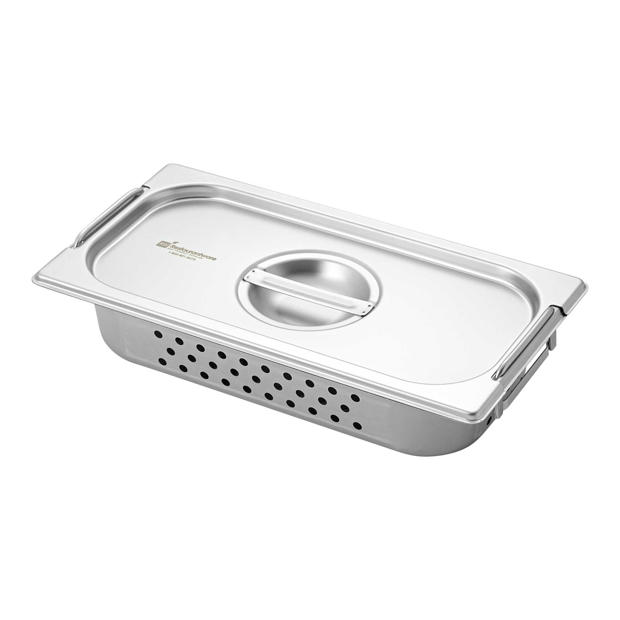 Met Lux Rectangle Stainless Steel Lid - Fits 1/3 Size Steam Table Pan - 1 count box