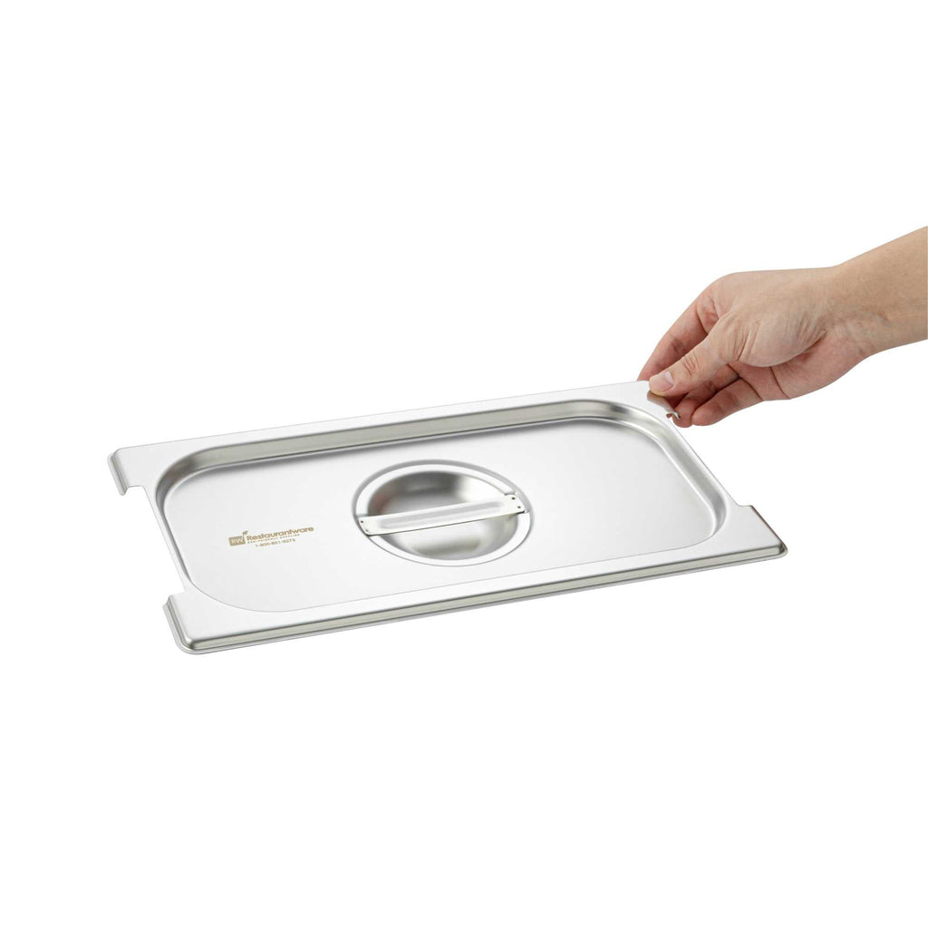 Met Lux Rectangle Stainless Steel Lid - Fits 1/3 Size Steam Table Pan - 1 count box