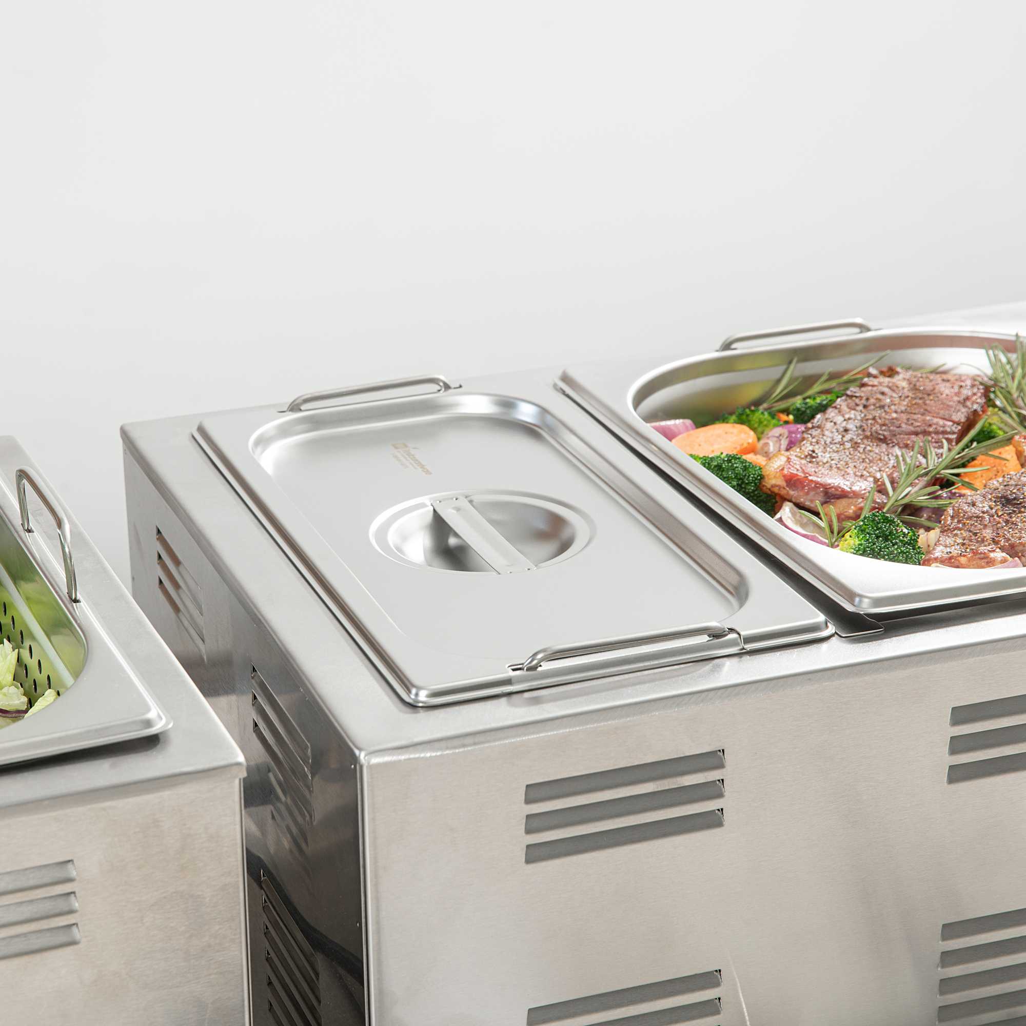 Met Lux Rectangle Stainless Steel Lid - Fits 1/3 Size Steam Table Pan - 1 count box
