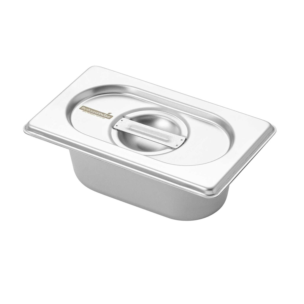 Met Lux Rectangle Stainless Steel Lid - Fits 1/9 Size Steam Table Pan - 1 count box