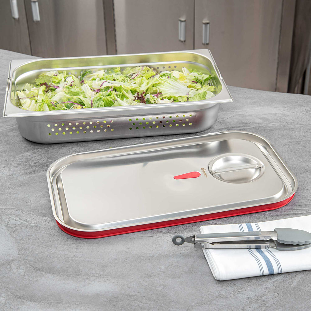 Met Lux Rectangle Stainless Steel Travel Lid - Fits Full Size Steam Table Pan - 1 count box