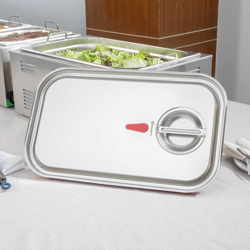 Met Lux Rectangle Stainless Steel Travel Lid - Fits Full Size Steam Table Pan - 1 count box