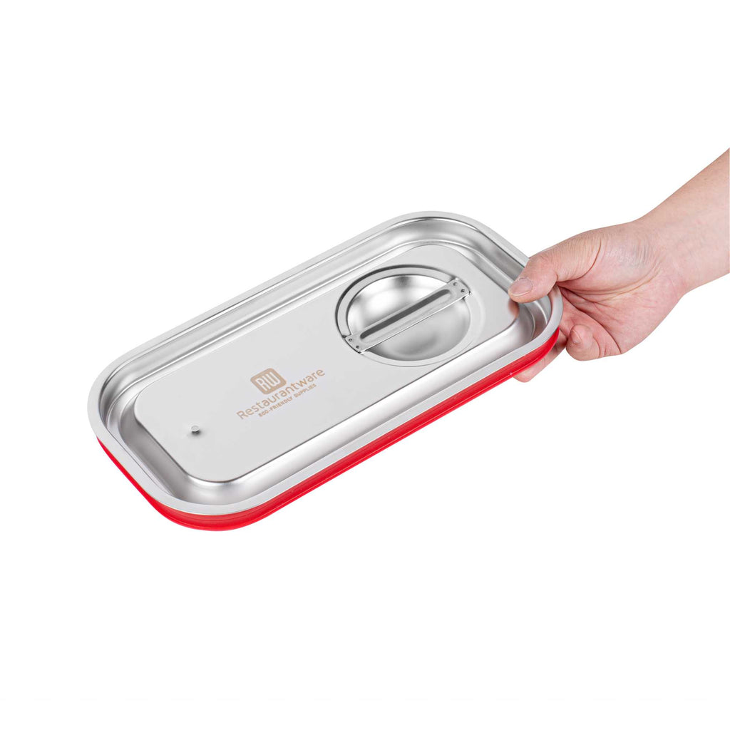 Met Lux Rectangle Stainless Steel Travel Lid - Fits 1/3 Size Steam Table Pan - 1 count box
