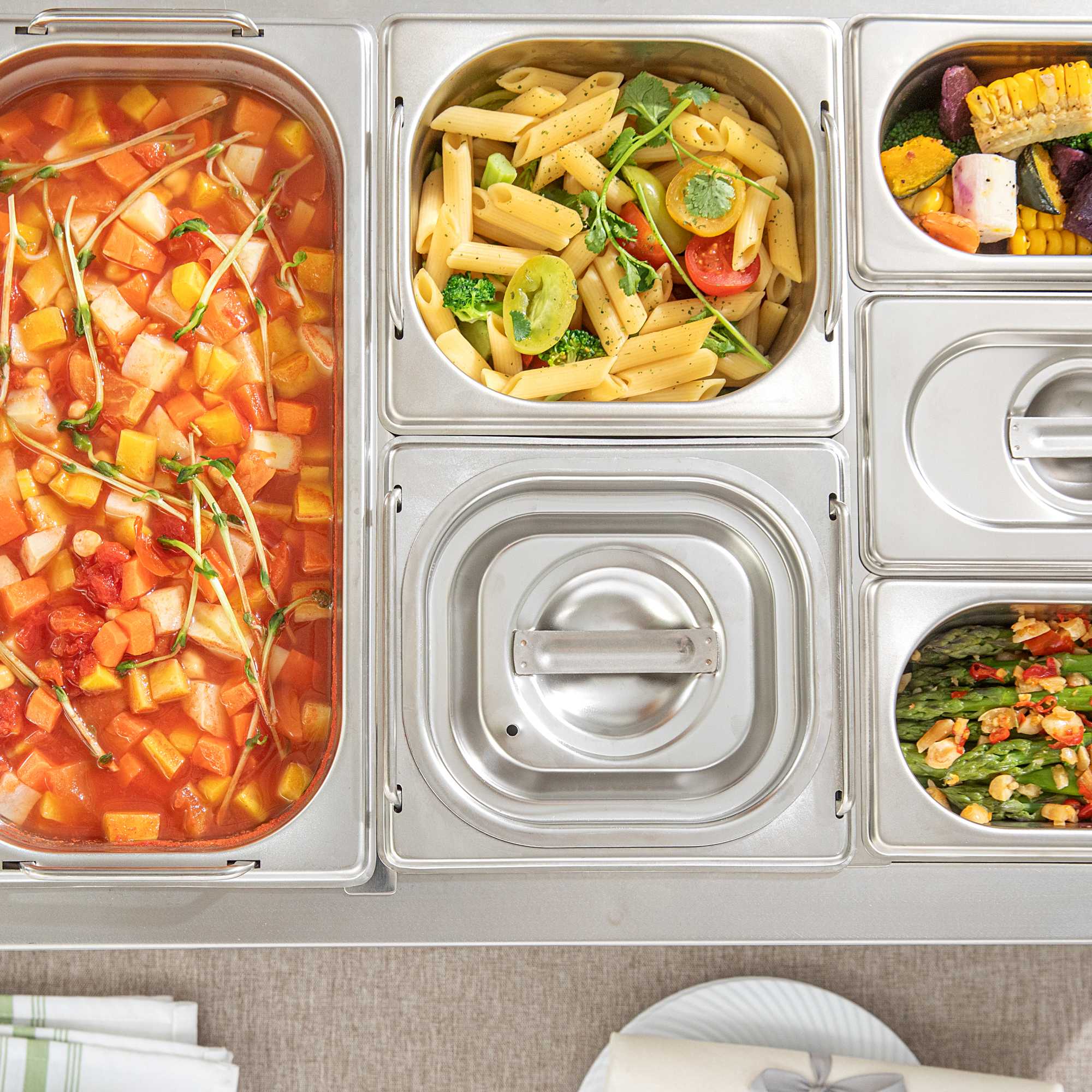 Met Lux Rectangle Stainless Steel Travel Lid - Fits 1/6 Size Steam Table Pan - 1 count box