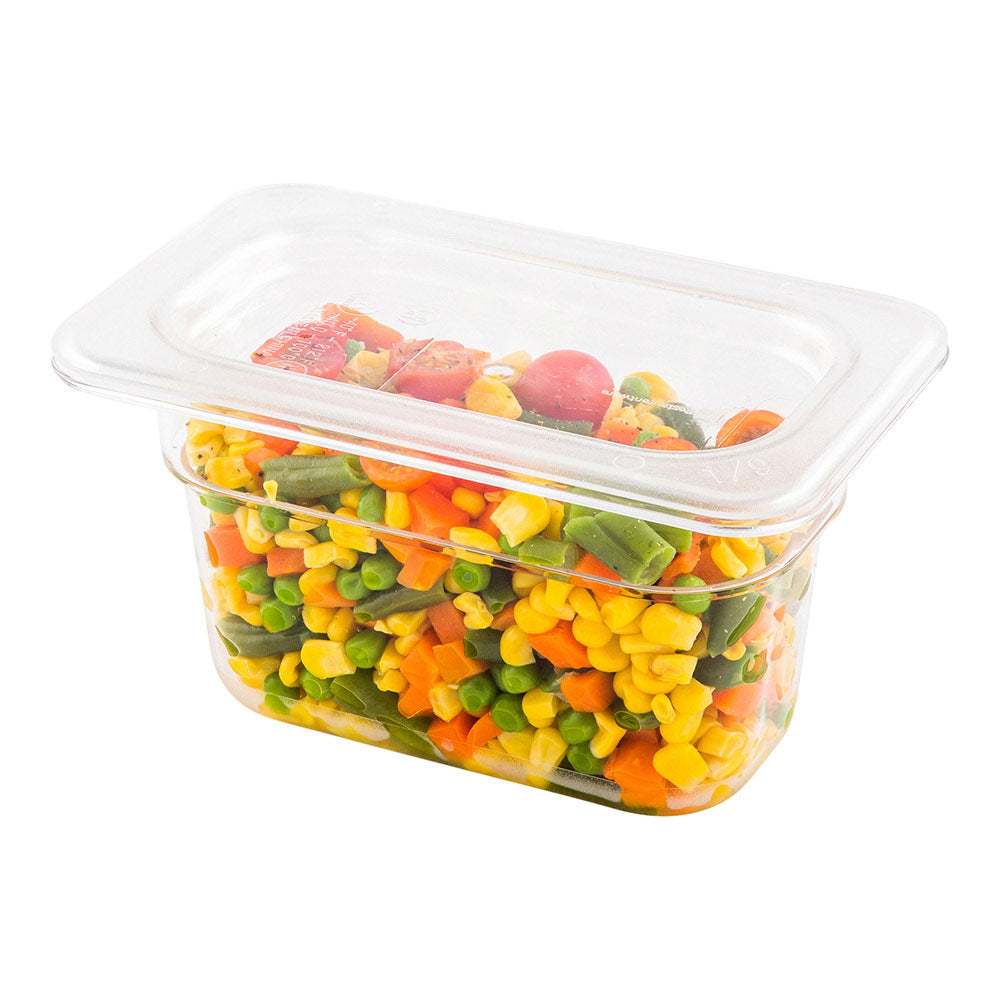 Met Lux Rectangle Clear Plastic Lid - Fits 1/9 Size Cold Food Storage Container - 7" x 4 1/4" x 1/2" - 1 count box