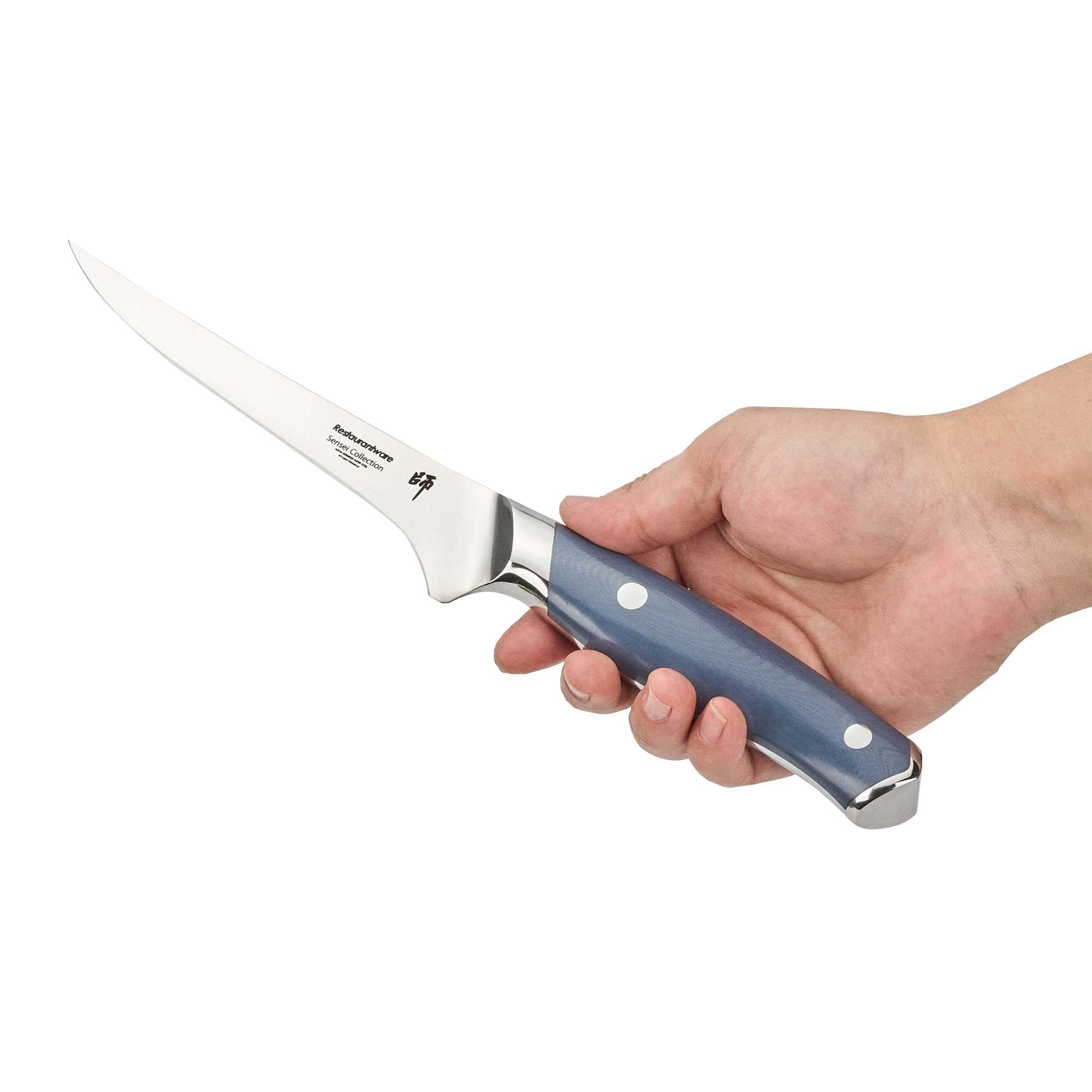Sensei Blue Damascus Steel 6" Boning Knife - 1 count box