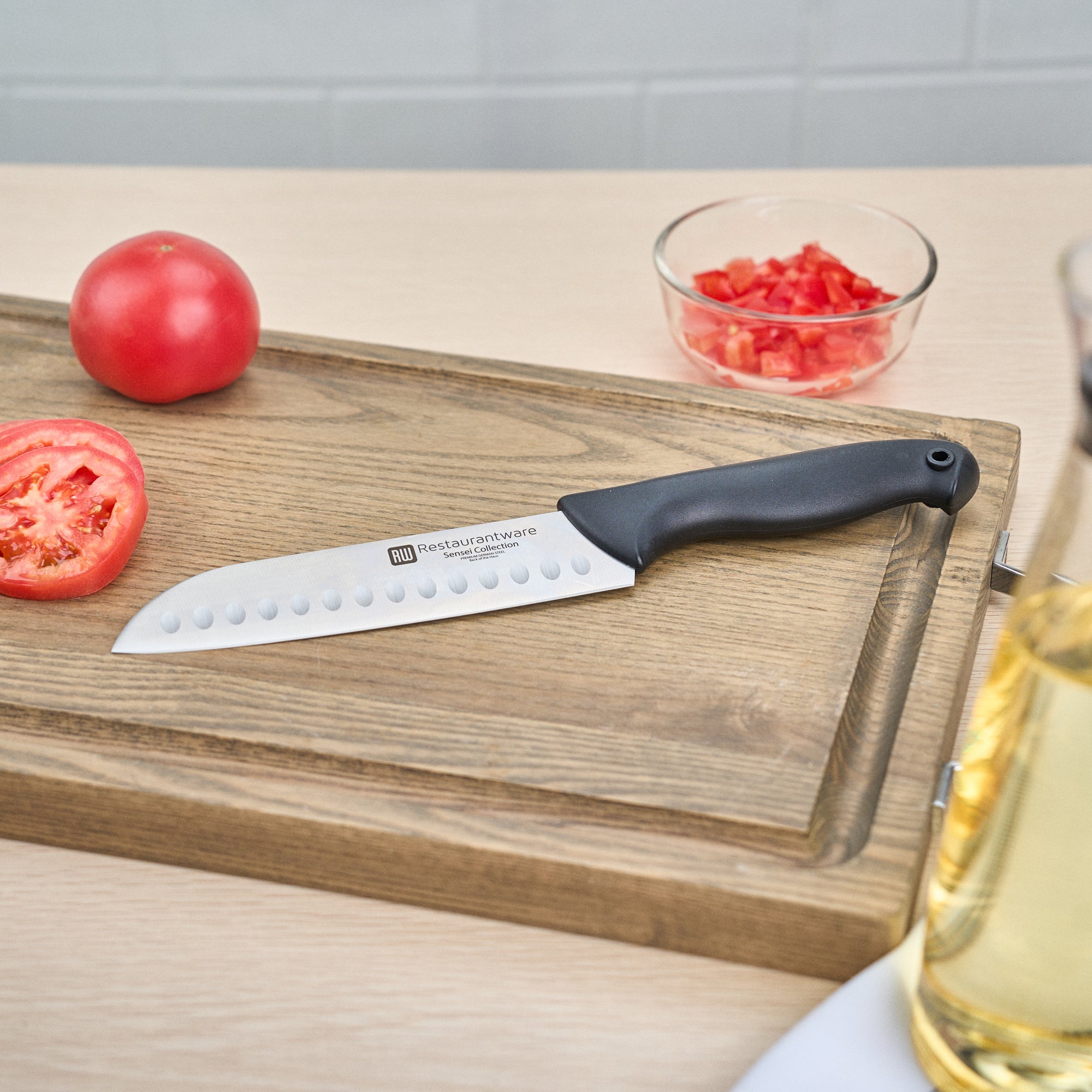Sensei Back of the House German Steel 7" Santoku Knife - HACCP Protection - 1 count box