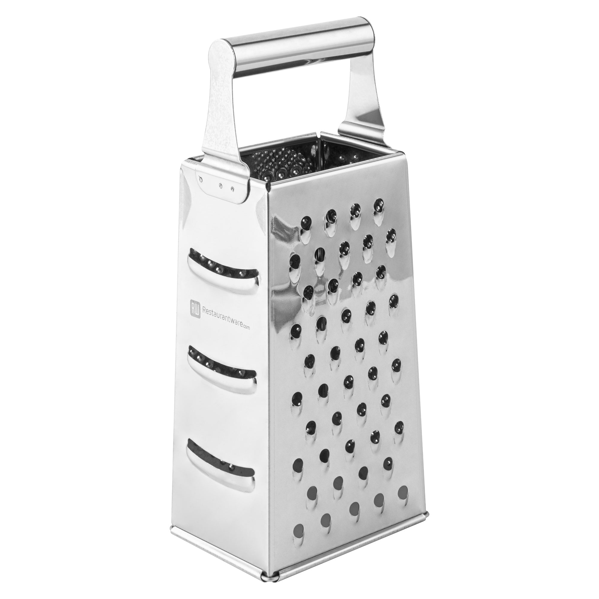 Met Lux Stainless Steel Heavy-Duty Four-Sided Cheese Grater - 4 1/4" x 3 1/4" x 10" - 1 count box