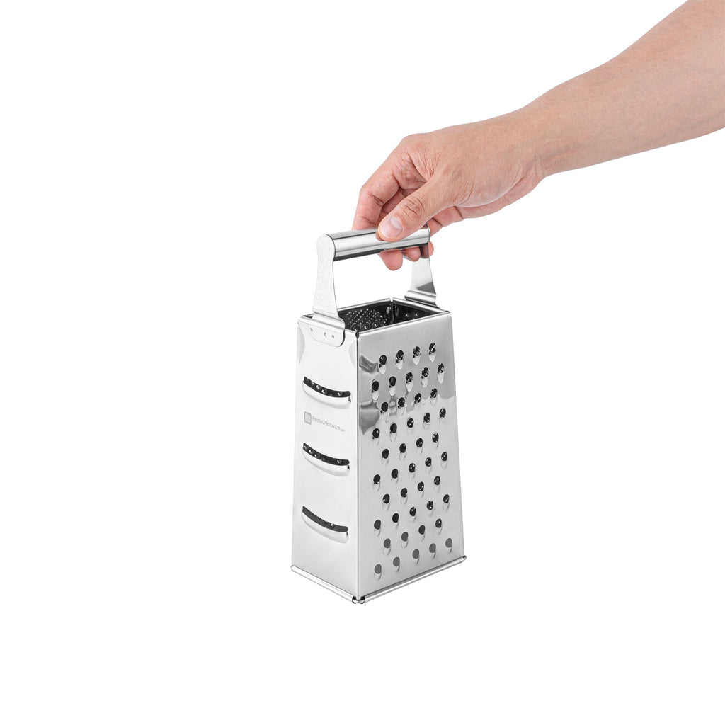 Met Lux Stainless Steel Heavy-Duty Four-Sided Cheese Grater - 4 1/4" x 3 1/4" x 10" - 1 count box