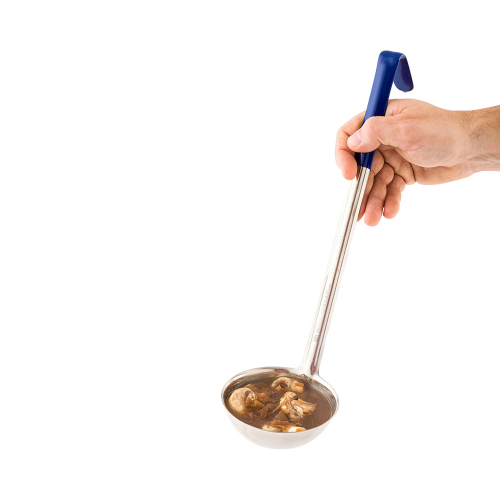 Met Lux 8 oz Stainless Steel Serving Ladle - with Blue Handle - 15" - 1 count box