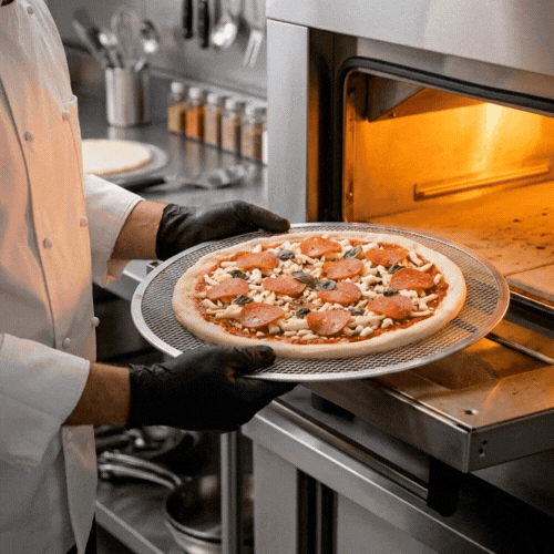 Met Lux Aluminum Mesh Pizza Screen - 16" x 16" - 1 count box