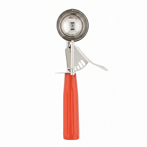 Met Lux 1.4 oz Stainless Steel #24 Portion Scoop - with Red Handle - 1 count box