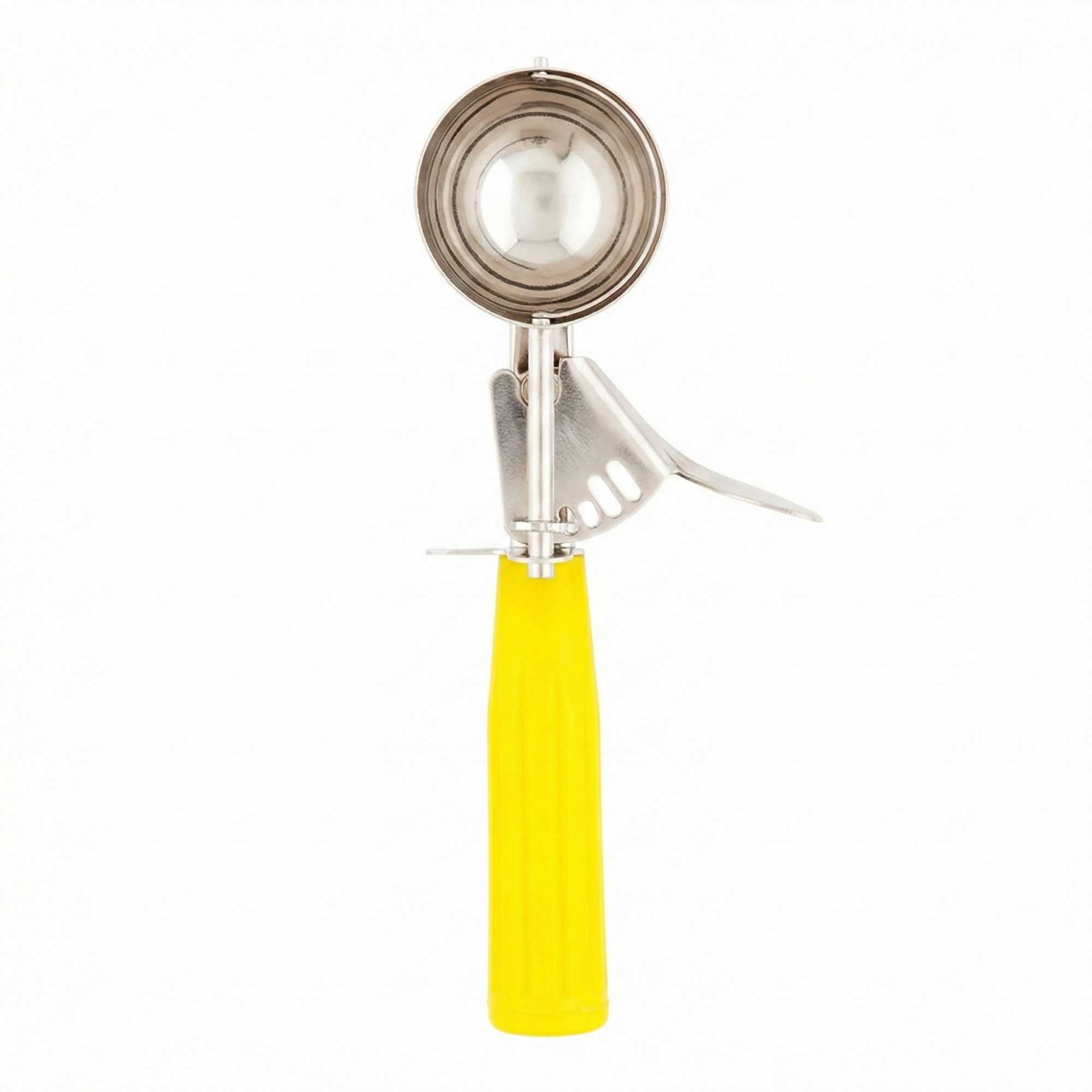 Met Lux 1.6 oz Stainless Steel #20 Portion Scoop - with Yellow Handle - 1 count box