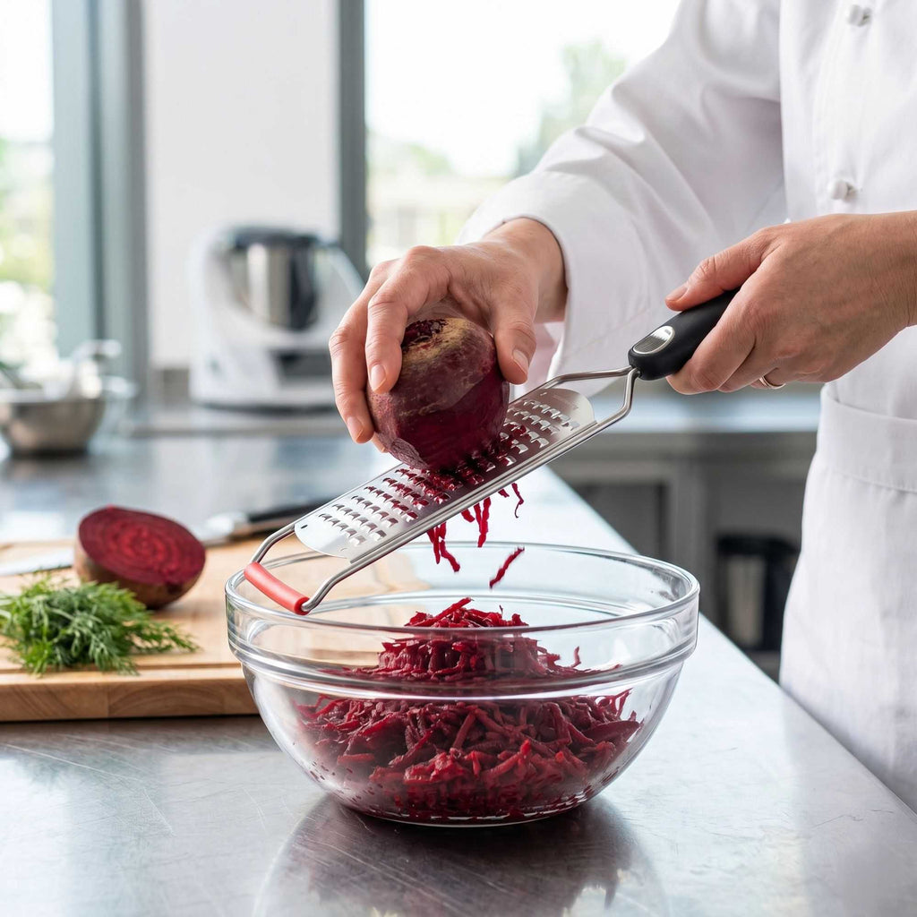 Met Lux Stainless Steel Coarse Grater - with Plastic Handle - 12" - 1 count box