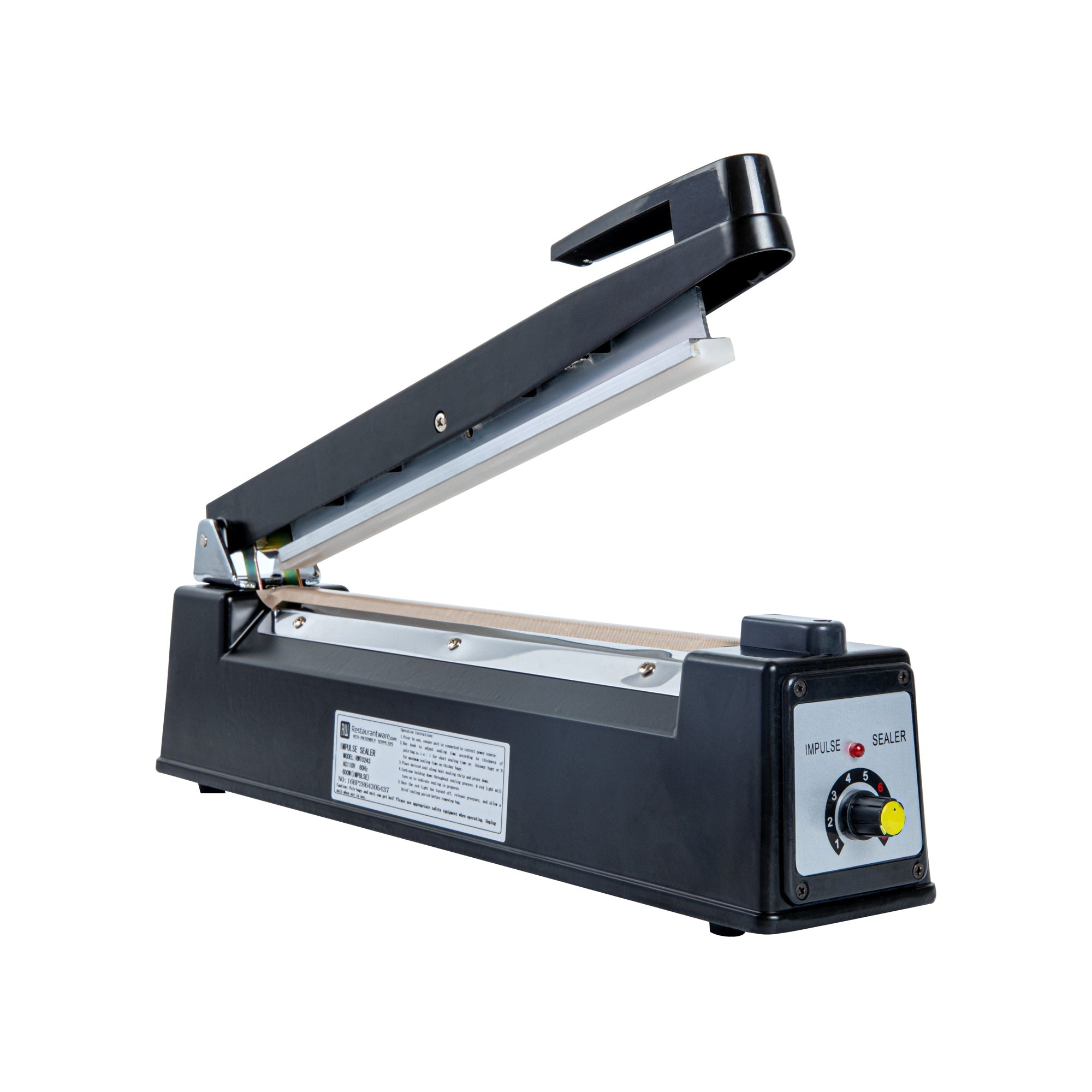 Fresh Hero Black Aluminum Hand Impulse Sealer - Industrial Grade, Food Safe - 17 3/4" x 3 1/4" x 10" - 1 count box