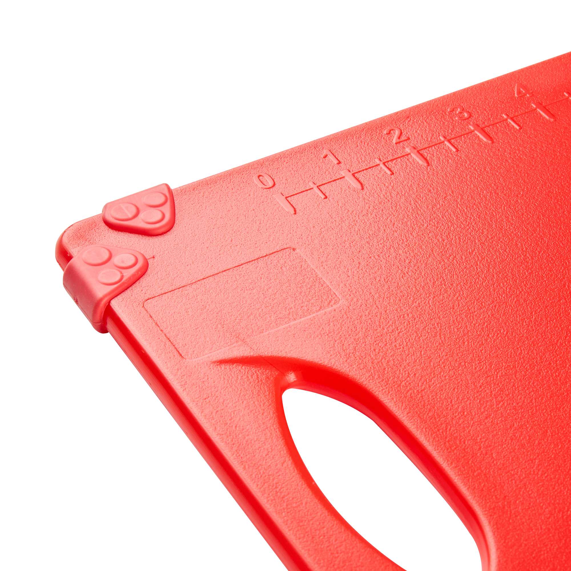 Sure Grip Red Plastic Cutting Board - Non-Slip, Measurement Markers, Carrying Handle - 12" x 18" - 1 count box