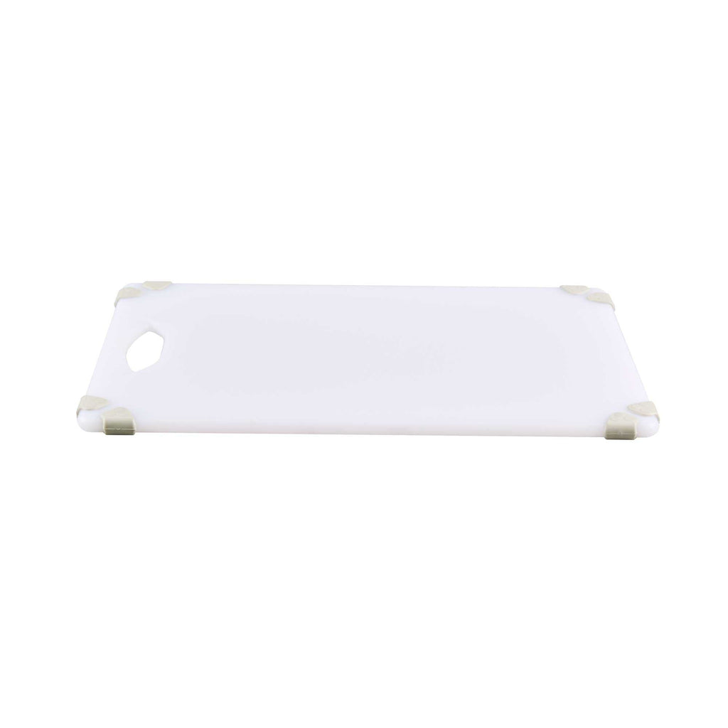 Sure Grip White Plastic Cutting Board - Non-Slip, Measurement Markers, Carrying Handle - 12" x 18" - 1 count box