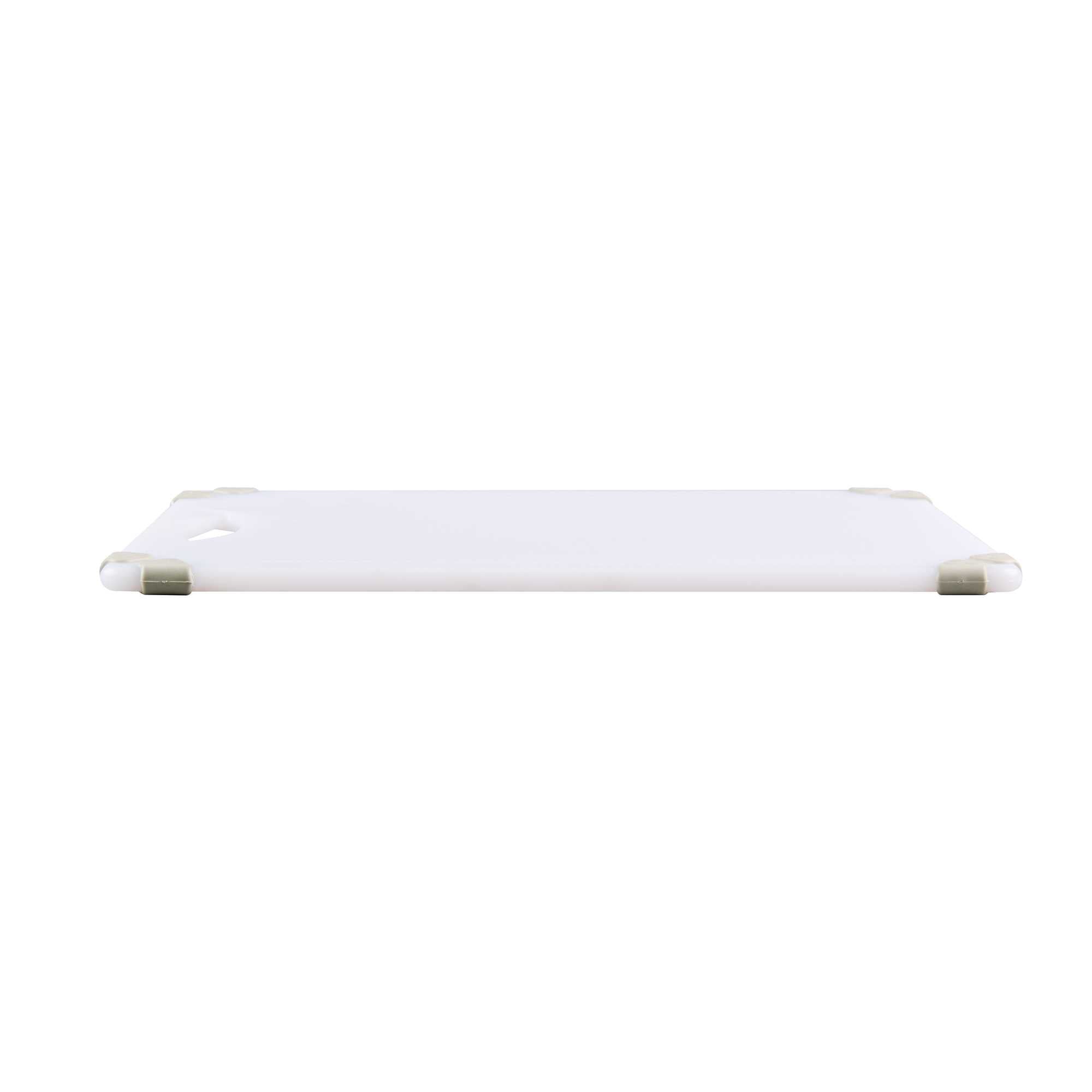 Sure Grip White Plastic Cutting Board - Non-Slip, Measurement Markers, Carrying Handle - 12" x 18" - 1 count box
