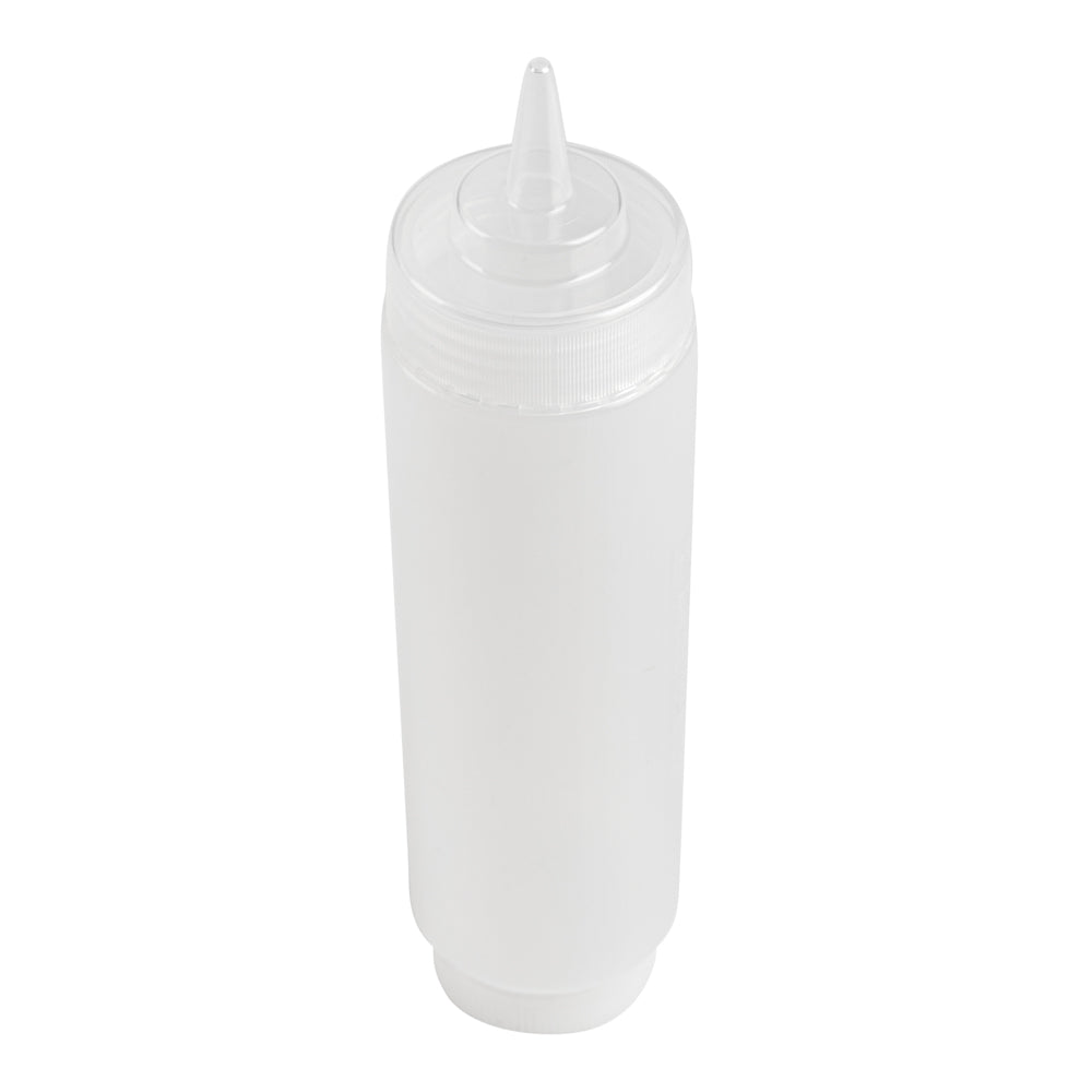 First In First Out 16 oz Clear Plastic Squeeze Bottle - Refill Lid, Precision Tip - 2 1/2" x 2 1/2" x 9 1/4" - 1 count box