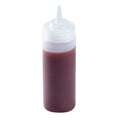 Sauce Tek 12 oz Clear Plastic Squeeze Bottle - Precision Tip - 2 1/4" x 2 1/4" x 8" - 1 count box