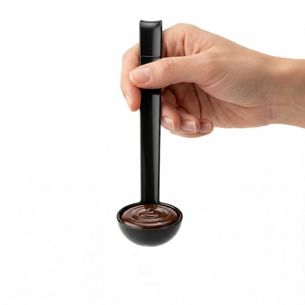 Voga 1 oz Black Plastic Sauce Ladle - 8 1/2" - 1 count box