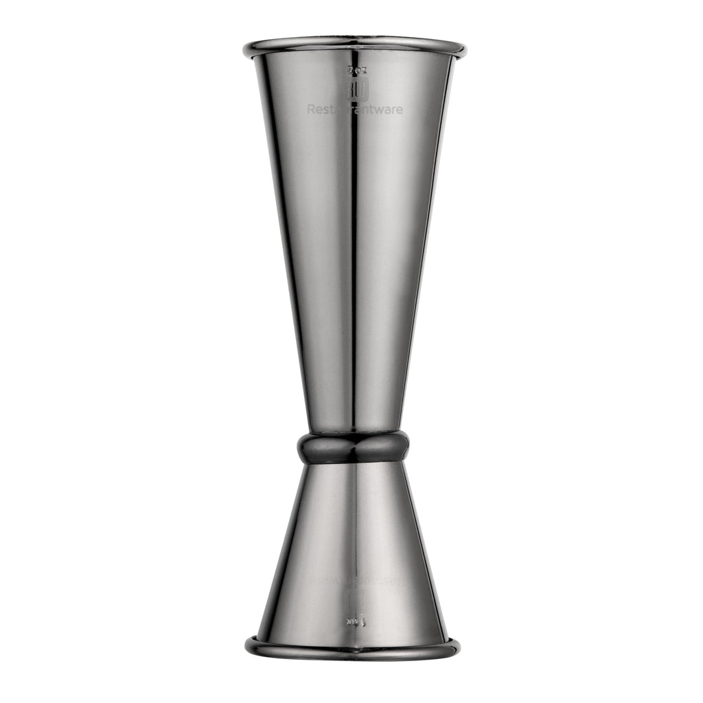 Bar Lux 1 oz / 2 oz Black Stainless Steel Jigger - Japanese Style - 1 count box