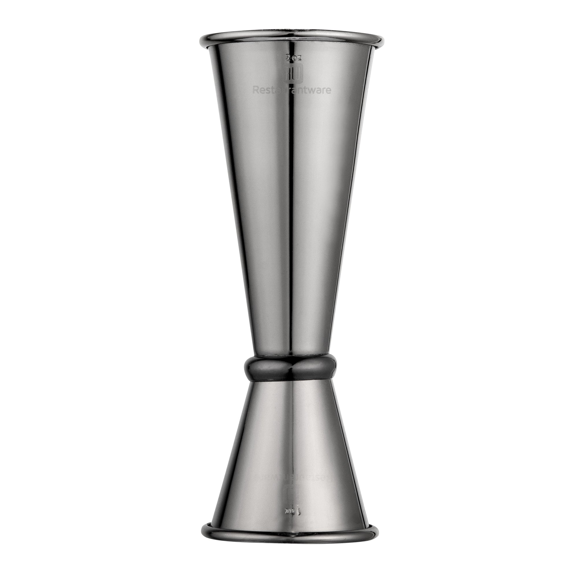 Bar Lux 1 oz / 2 oz Black Stainless Steel Jigger - Japanese Style - 1 count box