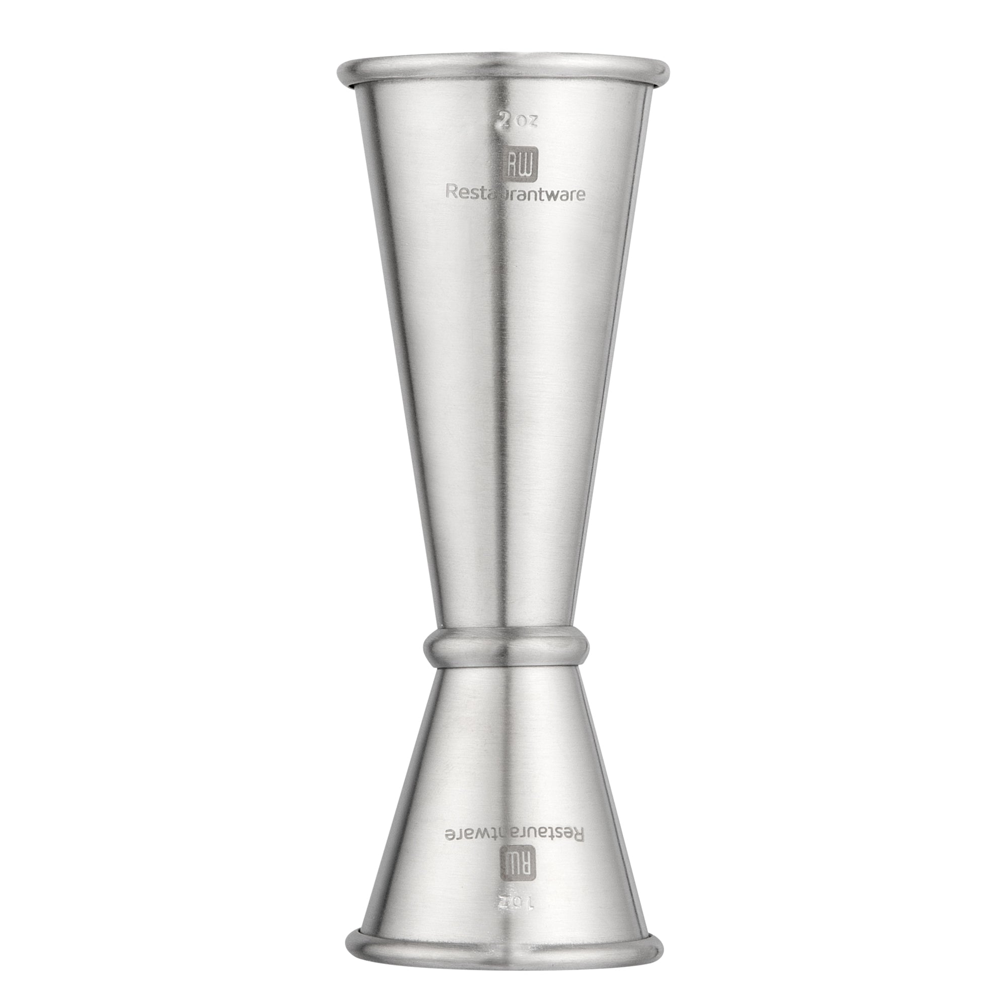 Bar Lux 1 oz / 2 oz Stainless Steel Jigger - Japanese Style, Brushed Finish - 1 count box