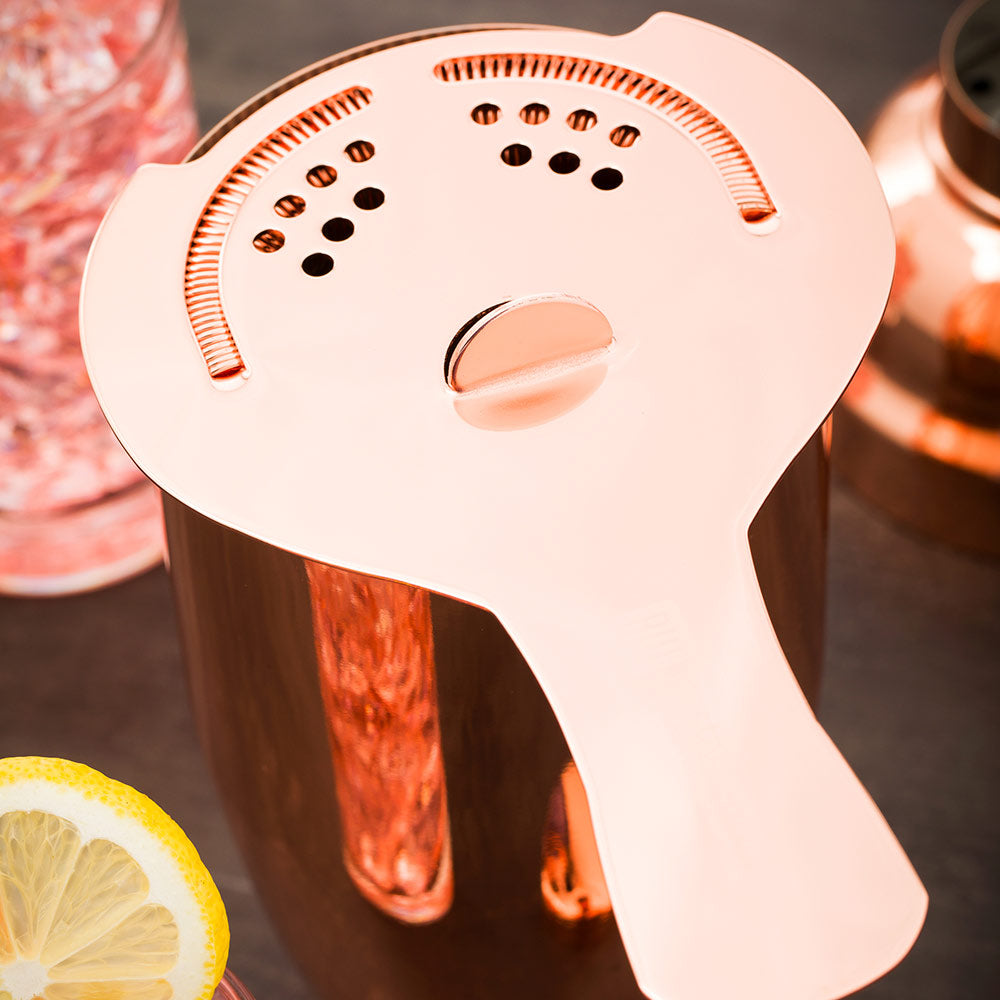 Bar Lux Copper-Plated Stainless Steel Hawthorne Strainer - 6" - 1 count box