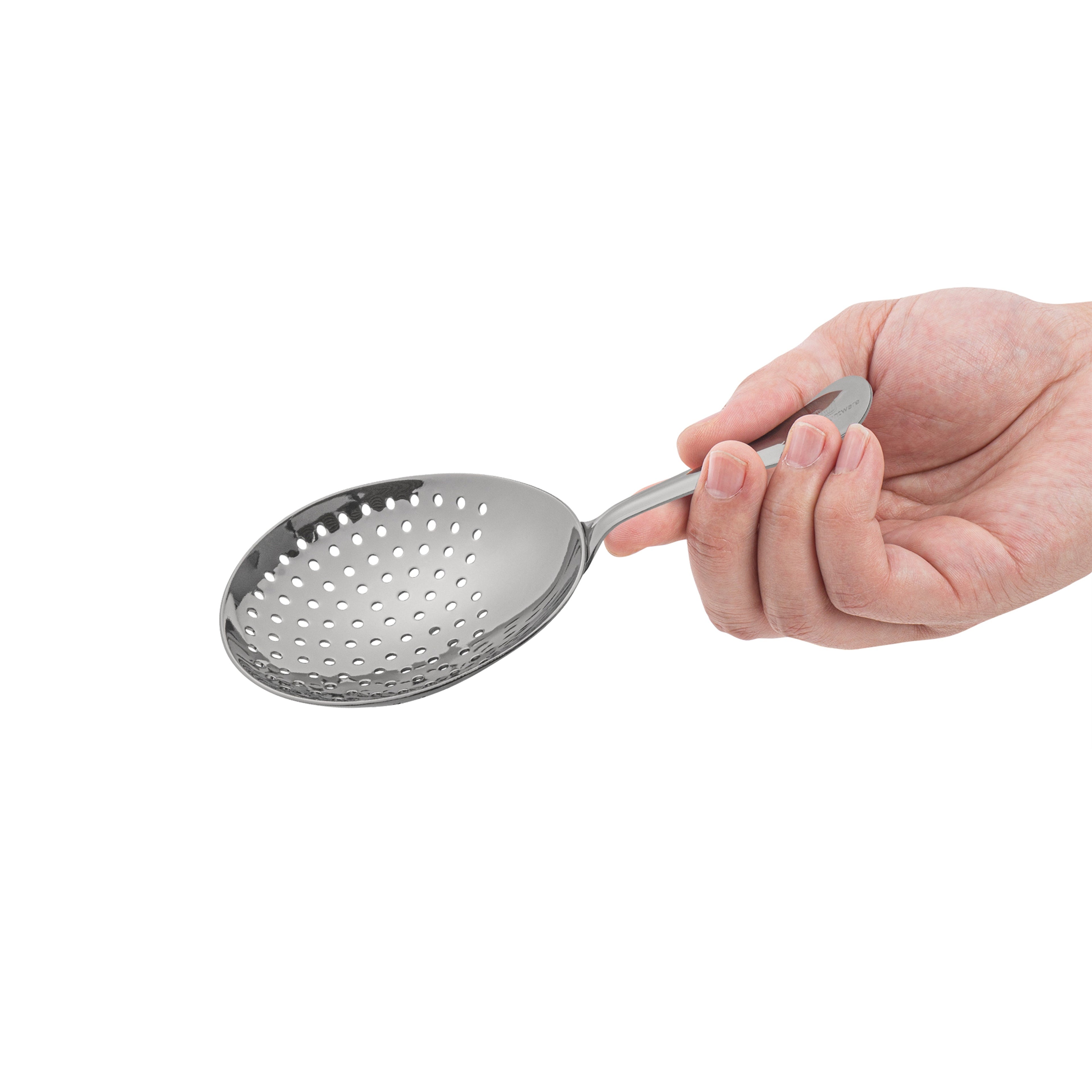 Bar Lux Black-Plated Stainless Steel Julep Strainer - 6 1/2" - 1 count box