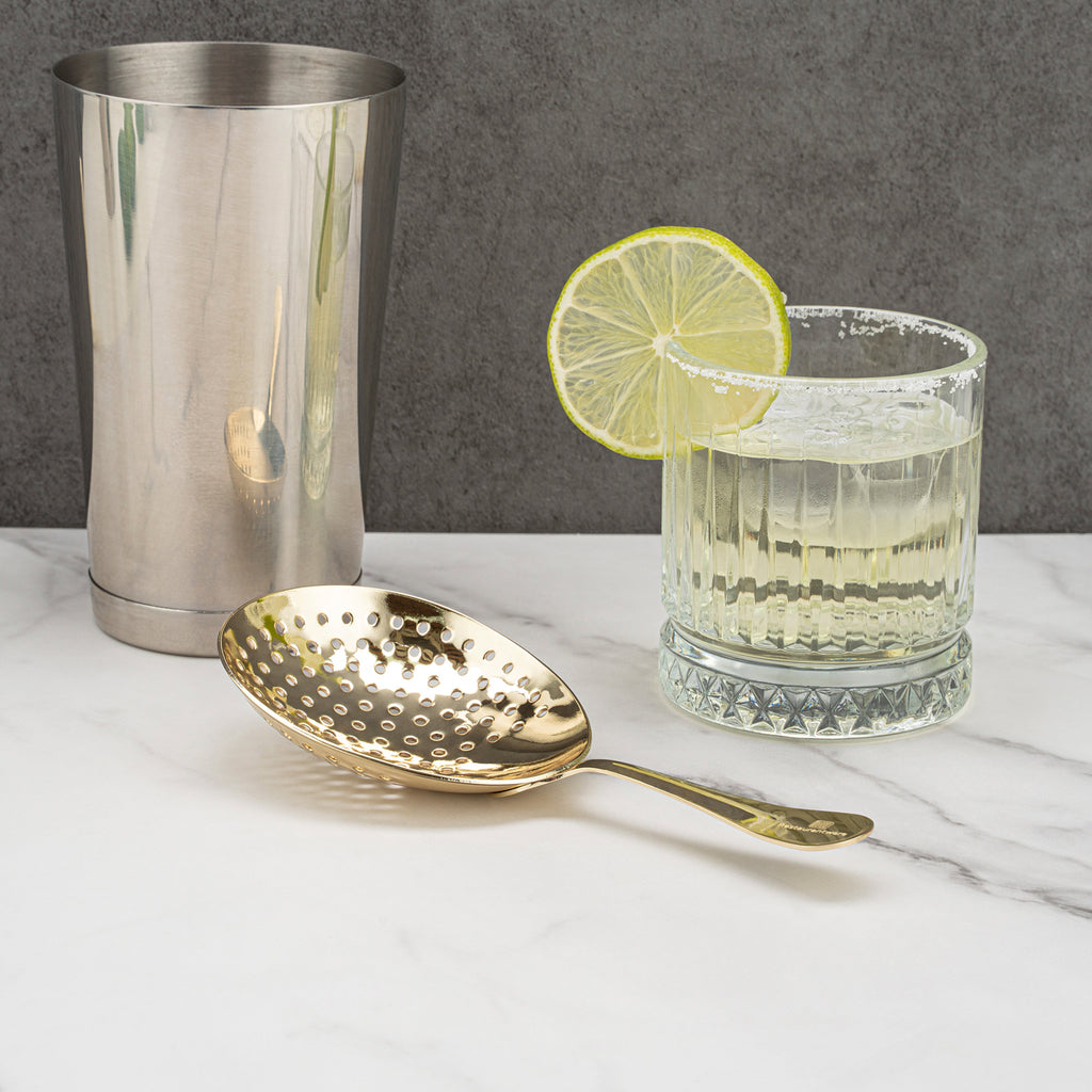 Bar Lux Gold-Plated Stainless Steel Julep Strainer - 6 1/2" - 1 count box
