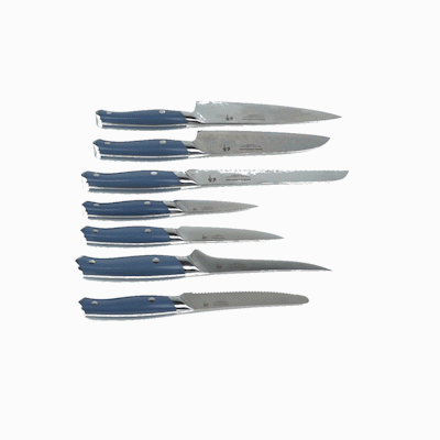 Sensei Blue Damascus Steel 10-Piece Knife Set - 1 count box