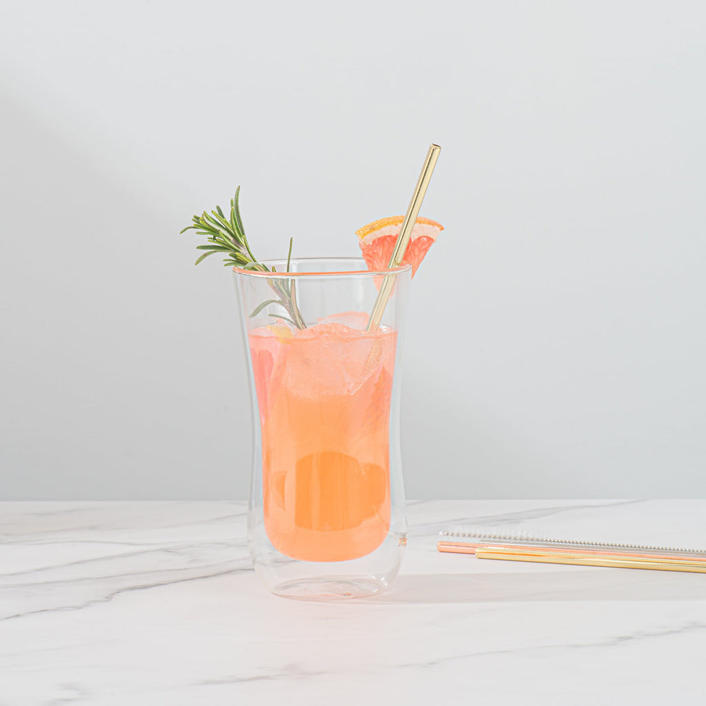 Bar Lux Gold-Plated Stainless Steel Straw - 7 1/2" - 2 count box