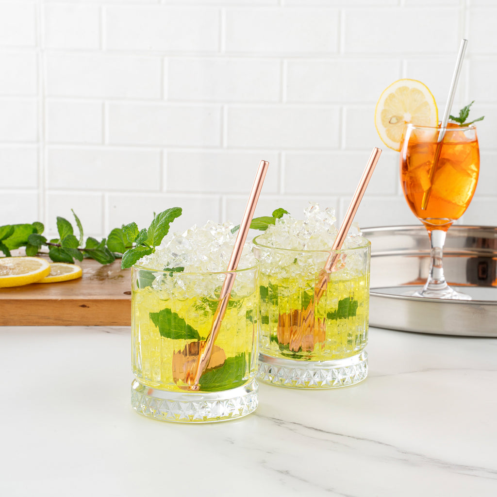 Bar Lux Copper-Plated Stainless Steel Julep Spoon Straw - 5" - 2 count box