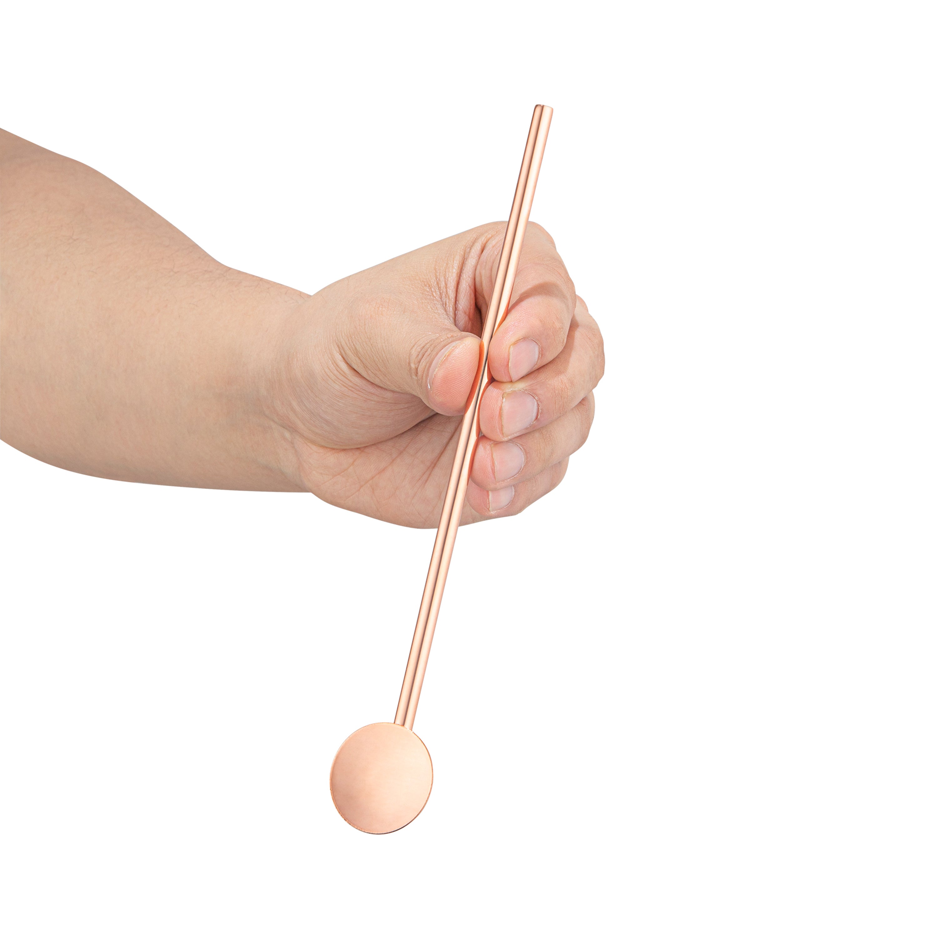 Bar Lux Copper-Plated Stainless Steel Julep Spoon Straw - 7 1/2" - 2 count box