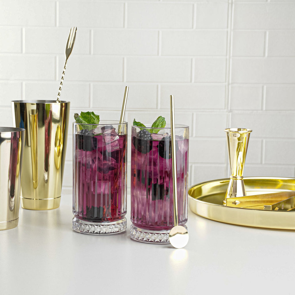Bar Lux Gold-Plated Stainless Steel Julep Spoon Straw - 7 1/2" - 2 count box